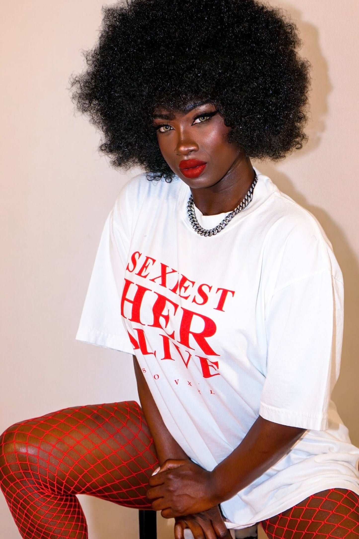 SEXIEST HER ALIVE (White) Premium Lux Tee