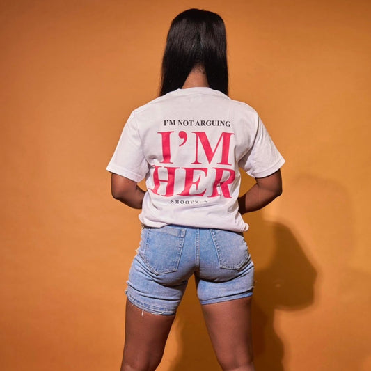 I’M NOT ARGUING - I'M HER Premium Lux Tee (White)